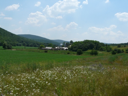 Slava Valley with the Old Believers’ monastery of Uspenia in June