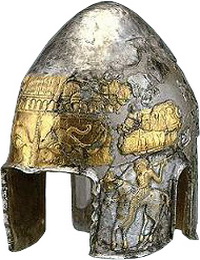 Ornamental helmet, burial mound of a Geto-Dacian ruler (4th century B.C.E., Agighiol)